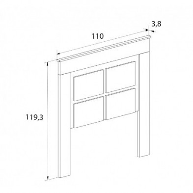 Cabecero Juvenil Rústico Chellen 110 CM. Cañon