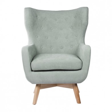 Sillón Lis Menta Pies Madera Natural