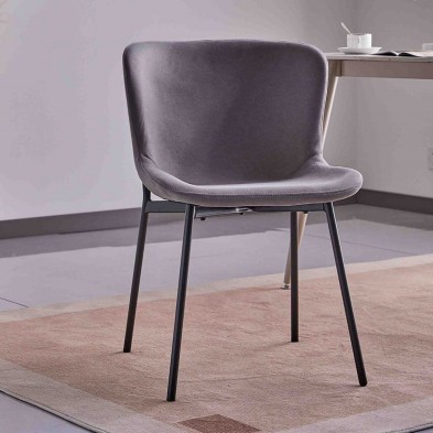 Silla de comedor Cai Gris Oscuro/Negro