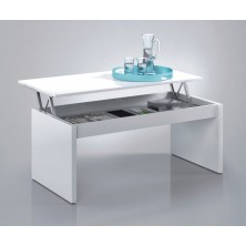Mesa Centro Elevable Zenit Blanco Brillo