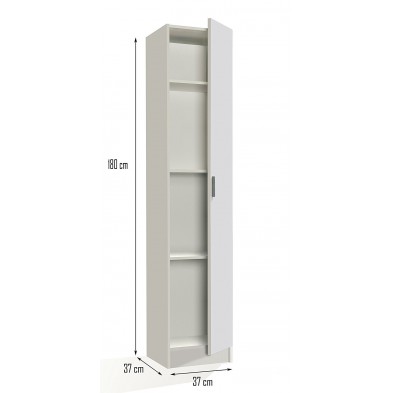 Armario Multiusos 1 puerta blanco o roble 180 de altura practico y economico en formato kit 007141R 007141O