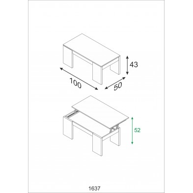 Mesa Centro Elevable Roble